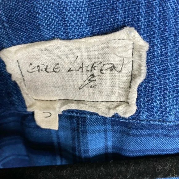 Greg Lauren RARE MIXED INDIGO GL1 STUDIO BLUE  PATCH WORK DENIM Men’s size small - Picture 2 of 4
